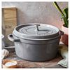 La Cocotte, Gryta 26 cm / 5,25 l, Rund, Grafitgr&aring;, Gjutj&auml;rn, small 2