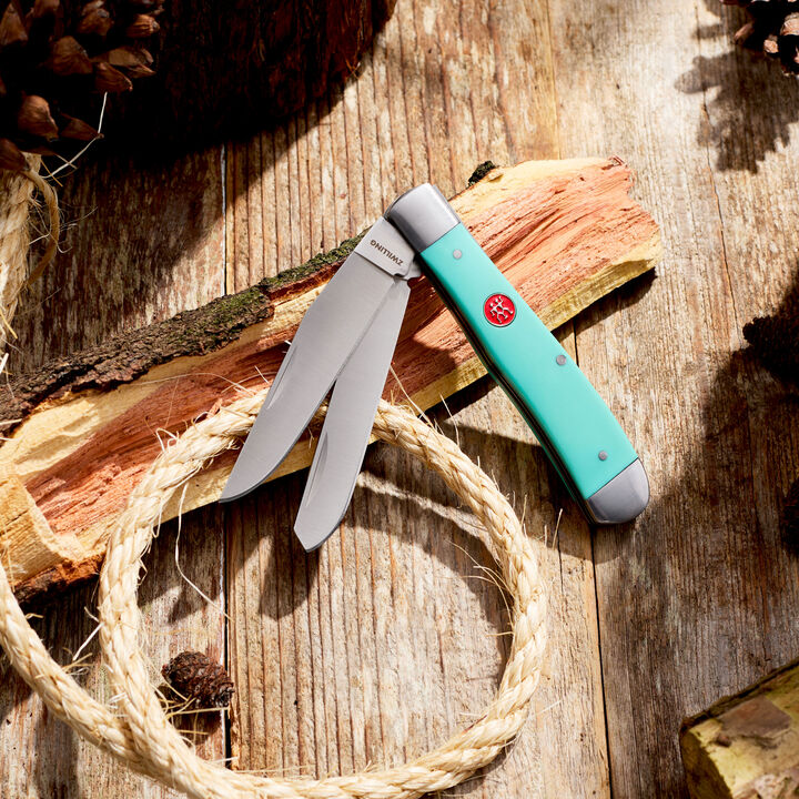 Outdoor, 3.5-inch, Trapper Folding Pocket Knife, Seafoam Green, large 2