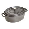 La Cocotte, Cocotte 37 cm, Ovale, Gris graphite, Fonte, small 1