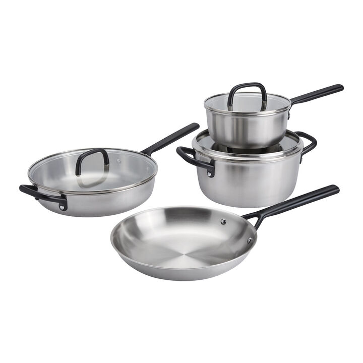 Milano Stainless Steel, 7-pc, Cookware Set, Gun Metal, large 1