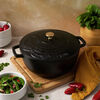 La Cocotte, 4.8 l cast iron round Essential French Oven with Snake Lid, black, small 8