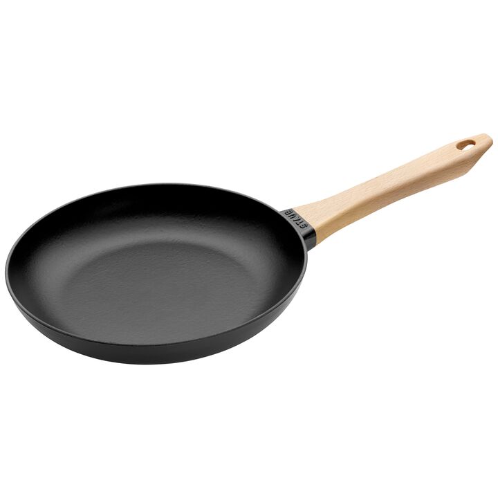 Pans, Bakpan met houten handvat 26 cm, Zwart, large 1
