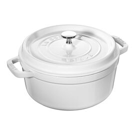 24 cm round Cast iron Cocotte pure-white