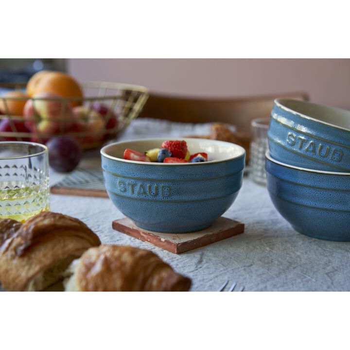 Ceramique, Schüssel Set 14 cm / 4-tlg, Antik-Türkis, Keramik, large 4