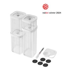 CUBE-set, S / 6-pces, transparent-blanc