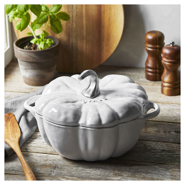La Cocotte, 3.25 l cast iron pumpkin Cocotte, pure-white, large 4