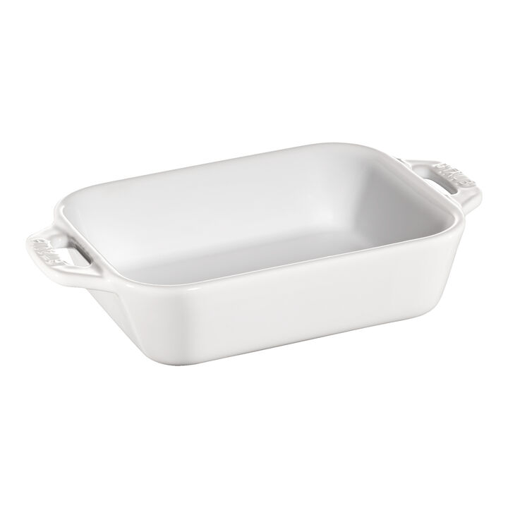 Ceramique, 400 ml ceramic rectangular Oven dish, white, large 1