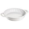 Ceramique, 24 cm, Plat &agrave; tarte, Blanc, small 1