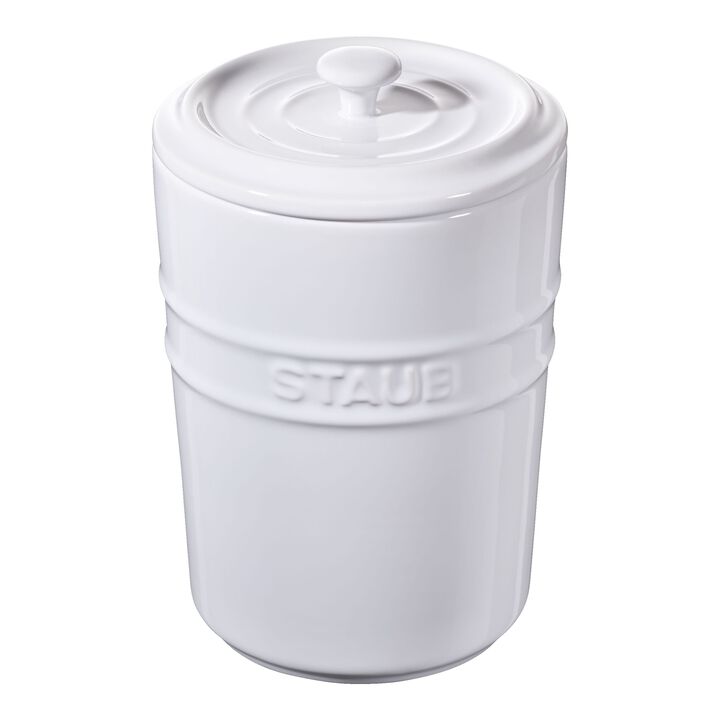 Ceramique, 1 l, Förvaringsburk, Vit, large 1