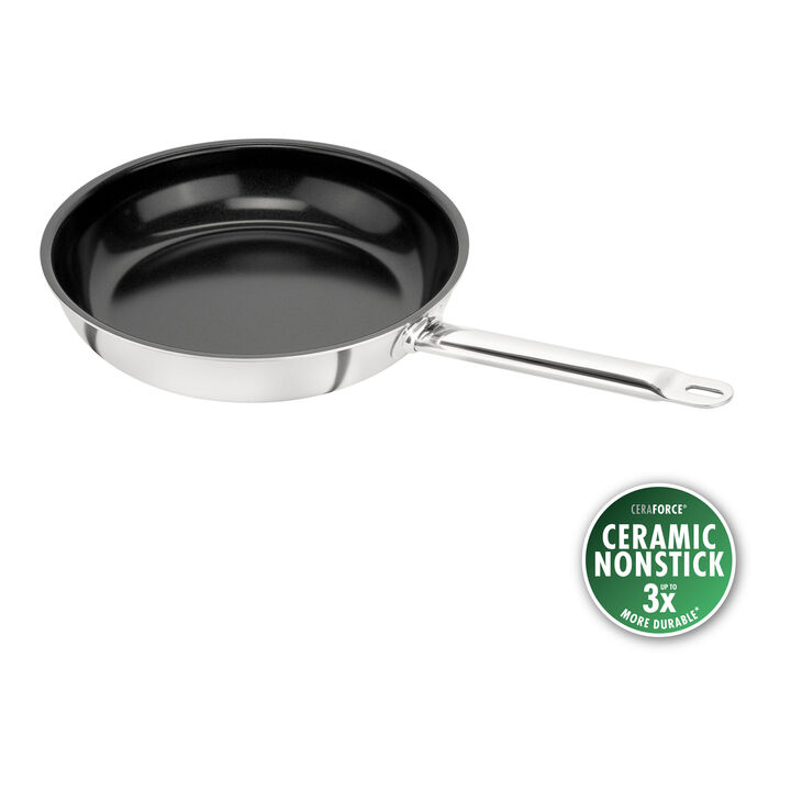 Pro, 28 cm 18/10 Stainless Steel Frying pan silver-black, large 1