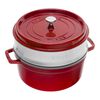 La Cocotte, Cocotte avec panier vapeur 26 cm, Rond(e), Cerise, Fonte, small 1