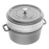 La Cocotte, Cocotte mit D&auml;mpfeinsatz 26 cm, rund, Graphit-Grau, Gusseisen, small 1