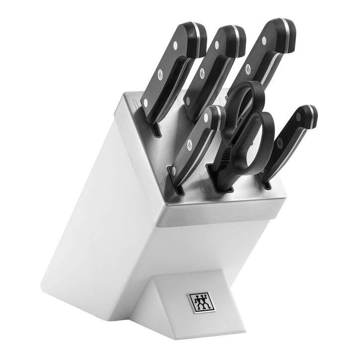 Gourmet, Selvslibende knivblok 7-dele, Hvid, large 1