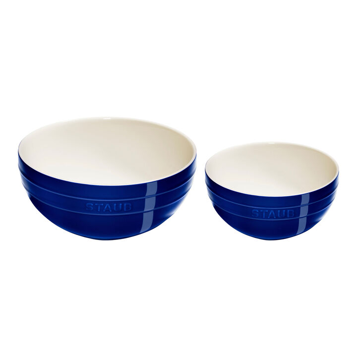Ceramique, 2 Piece ceramic Bowl set, dark-blue, large 1