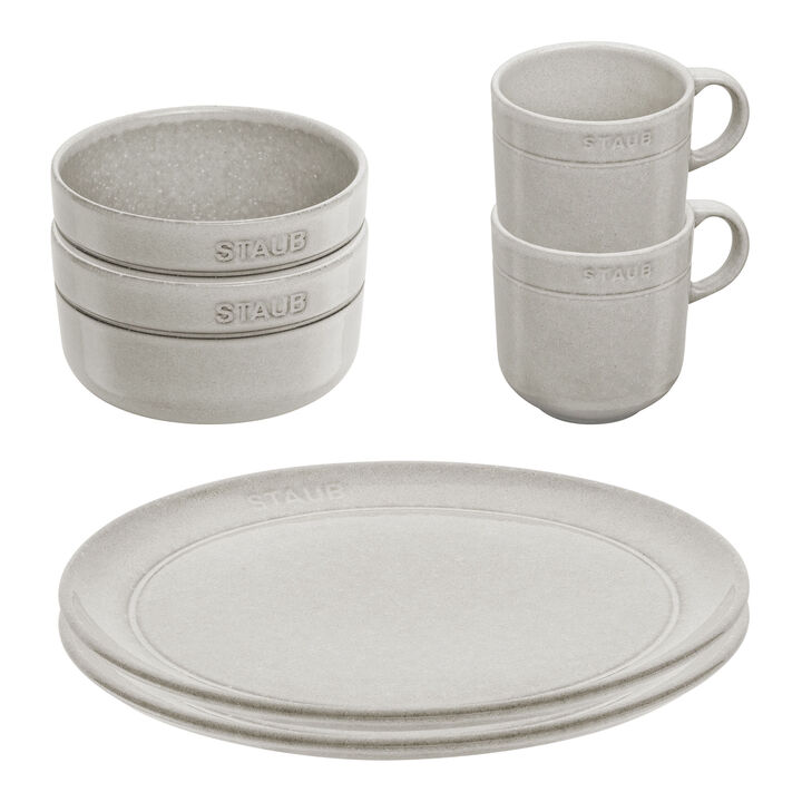 Dining Line, Morgenmadssæt, 6-dele/ 350 ml/ 20 cm/ 12 cm, Hvid Trøffel, Keramisk, large 1