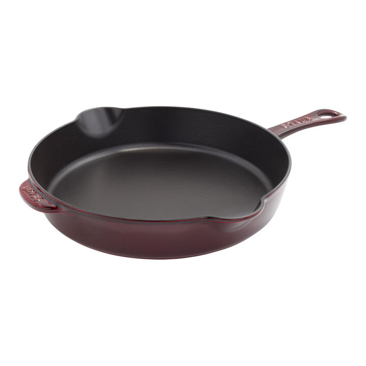 Pans, 28 cm / 11 inch cast iron Frying pan traditional, grenadine-red - Visual Imperfections, large 1