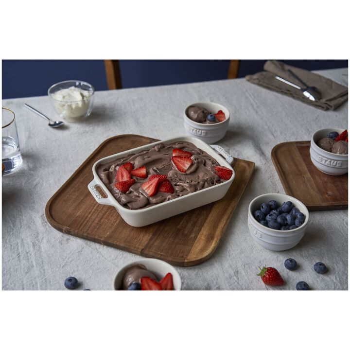 Ceramique, Ovenschaal 20 cm, Rechthoekig, Ivoorwit, large 3