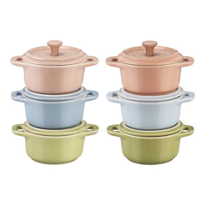 Ceramique, Set mini cocotte rotonda - 6-pz., colori misti, large 1