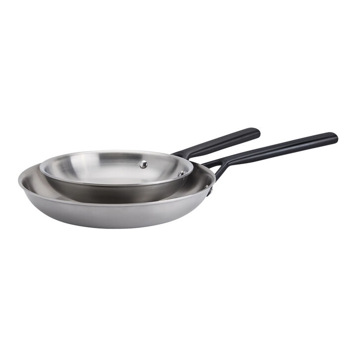 MIlano Stainless Steel, 2-pc, Stainless Steel Fry Pan Set, Gun Metal, large 1