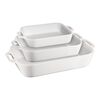 Ceramique, Rectangular Baking Dish Set White 3 Piece, small 1