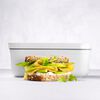Fresh & Save, M Divided Meal Prep Container, plastic, white-grey, small 6