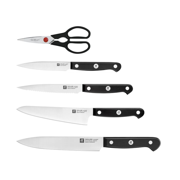Gourmet, Set di coltelli con ceppo, 6-pz., nero, large 2