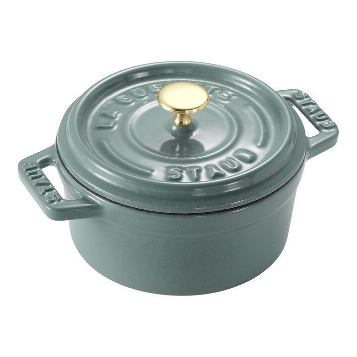 La Cocotte, 250 ml cast iron round Mini cocotte, eucalyptus, large 1