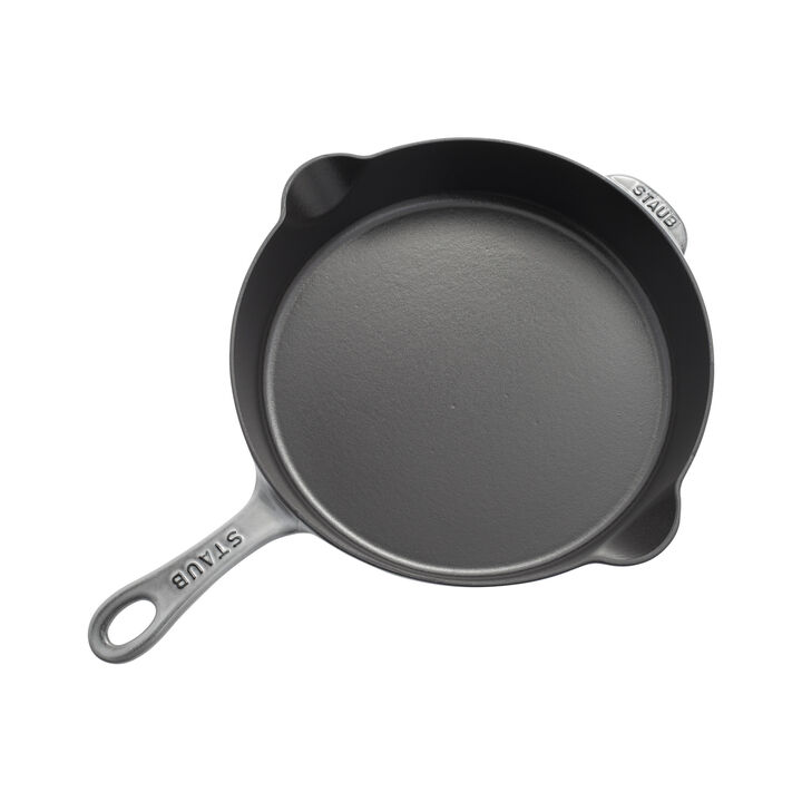 Pans, 28 cm / 11 inch cast iron Traditional Deep Frypan, graphite-grey, large 3