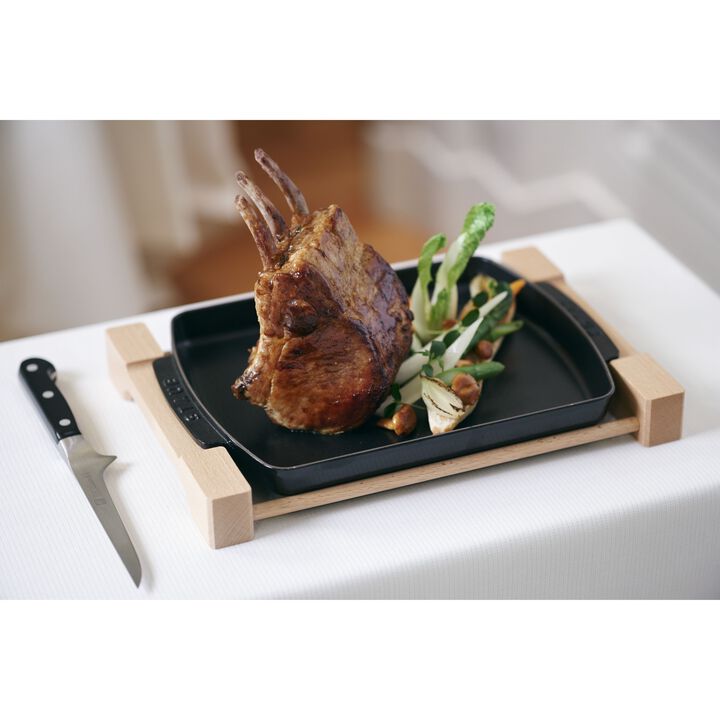 Serving, Piatto da servizio rettangolare - 33 cm x 22 cm, nero, large 3