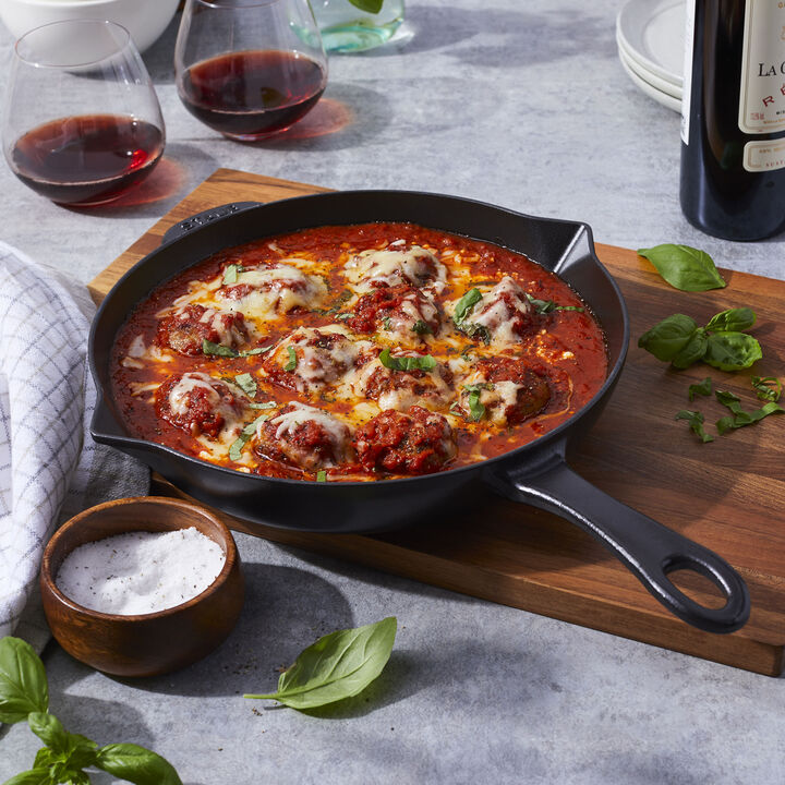 Pans, Padella - 26 cm, ghisa, Nero opaco, large 2