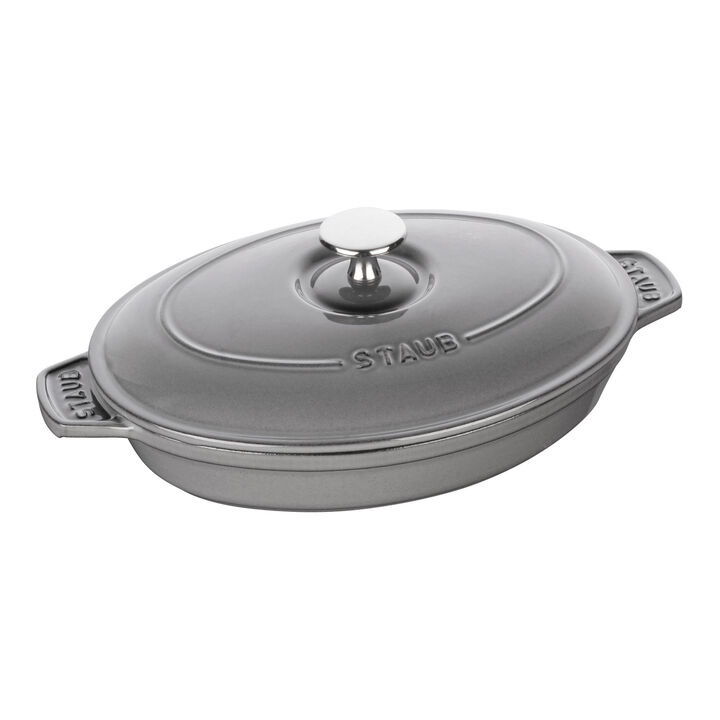 Specialities, 23 cm oval Cast iron Oven dish with lid graphite-grey, large 1