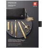 PREMIUM, 5-pcs Calf leather Zip fastener case black, small 9