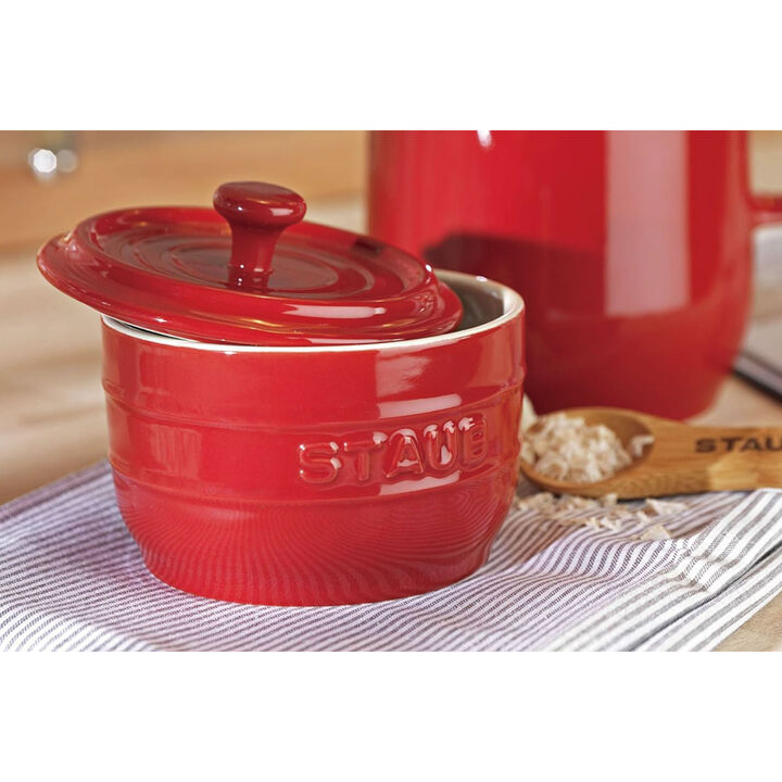 Ceramique, Salzfass 250 ml, Kirsch-Rot, Keramik, large 3
