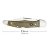 Outdoor, 4-inch, Folding Hunter Pocket Knife With Leather Sheath, Green Micarta, small 7