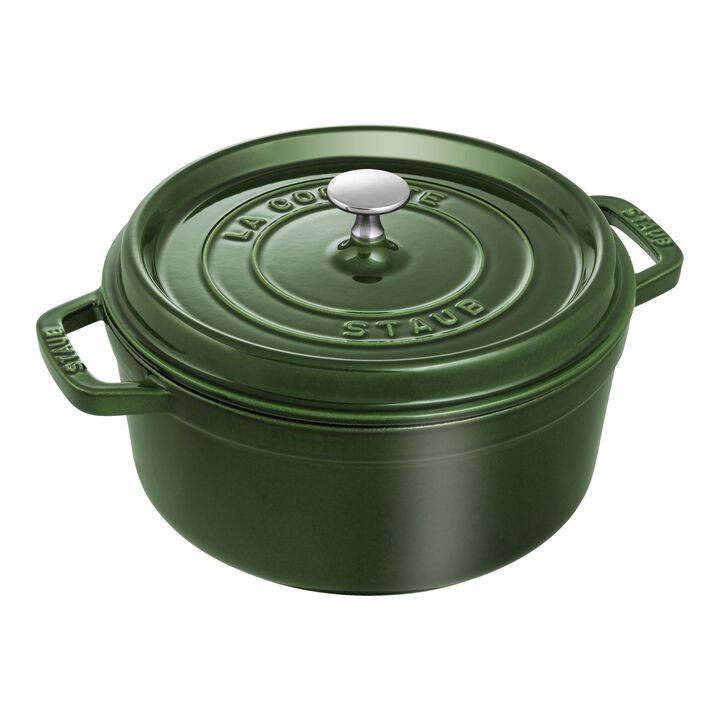 La Cocotte, Cocotte 24 cm / 3,7 l, Rund, Basilikum-Grøn, Støbejern, large 1
