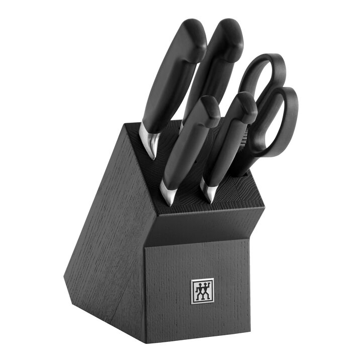 VIER STERNE, Set di coltelli con ceppo, 6-pz., nero, large 1