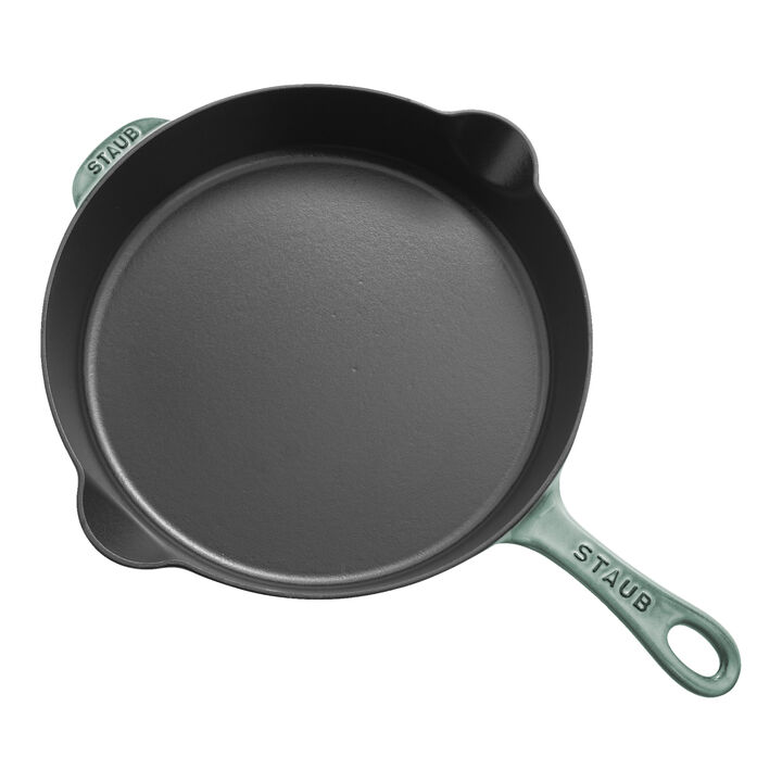 Pans, 28 cm / 11 inch cast iron Traditional Deep Frypan, eucalyptus - Visual Imperfections, large 4