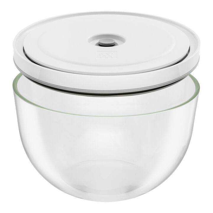 Fresh & Save BOWLS, Vacuum bowl set S/M/L / 3-pc, glass, Transparent-White, large 3