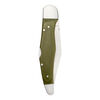 Outdoor, 4-inch, Folding Hunter Pocket Knife With Leather Sheath, Green Micarta, small 9