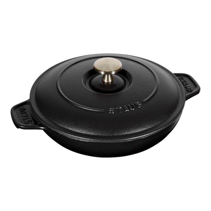 Specialities, 20 cm round Cast iron Oven dish with lid black, large 1