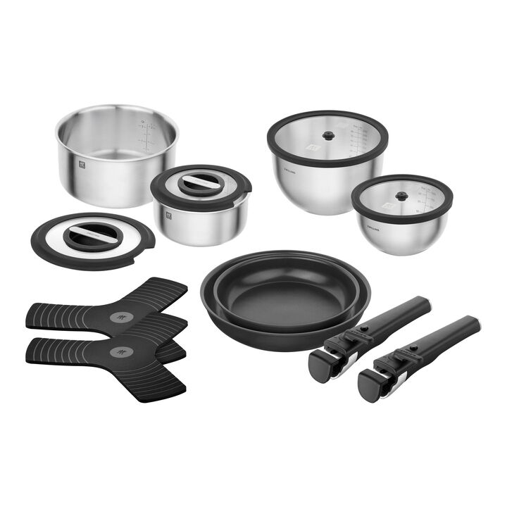 UNLOCK, Starter set con padelle, pentole, ciotole per sottovuoto e accessori, 14-pz., large 1