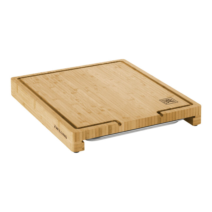 BBQ+, 15.5-inch x 12-inch Cutting Board With Tray, Bamboo , large 3