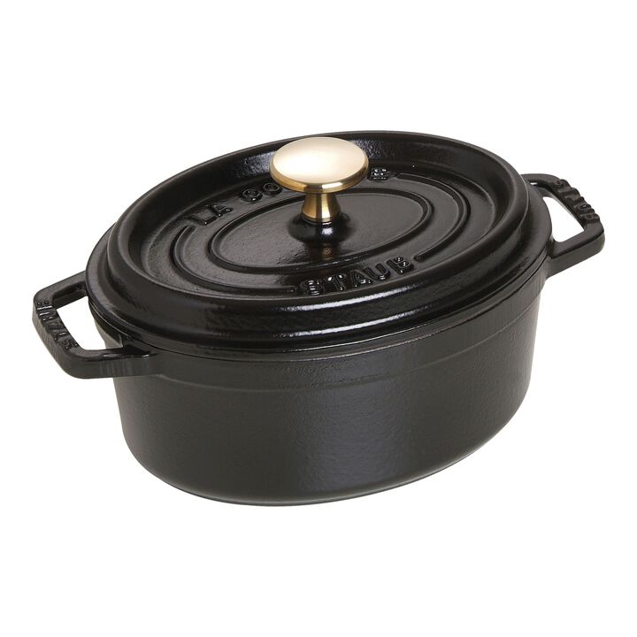 La Cocotte, Cocotte 17 cm, Ovale, Noir mat, Fonte, large 1