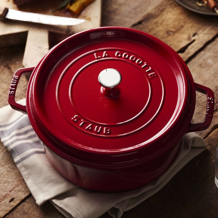 La Cocotte, Cocotte 28 cm / 6,75 l, Rund, Kirsebærrød, Støbejern, large 2