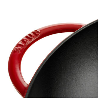 Wok Tava Cam Kapaklı | d&ouml;k&uuml;m demir | Kiraz | 37 cm,,large 3