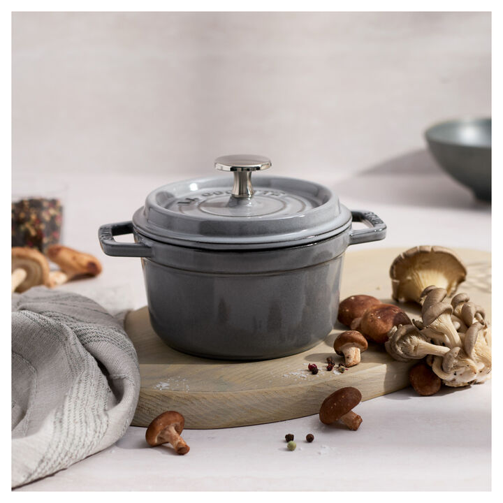 La Cocotte, Gryta 14 cm / 800 ml, Rund, Grafitgrå, Gjutjärn, large 2