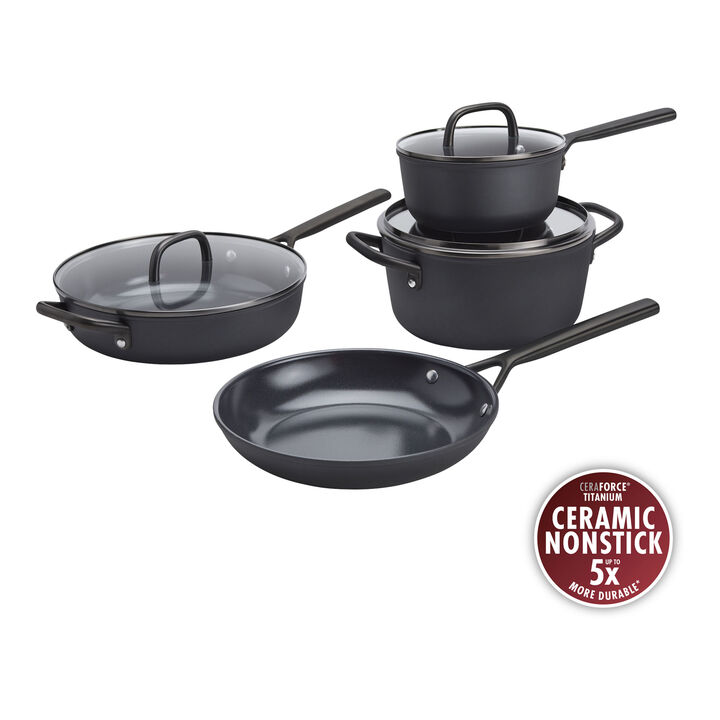 Milano, 7-pc, Cookware Set Ceramic Nonstick Titanium, Matte Black, large 1