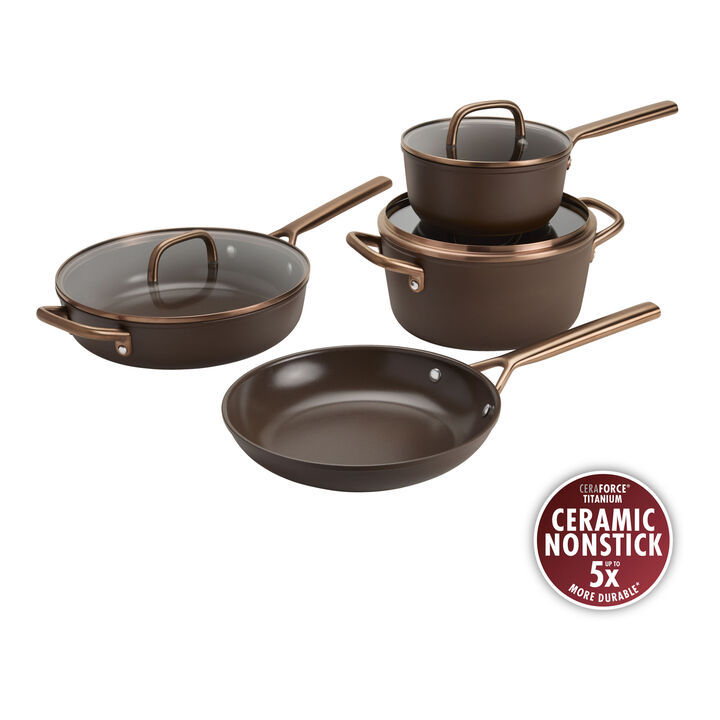 Milano, 7-pc, Cookware Set Ceramic Nonstick Titanium, Brown, large 1