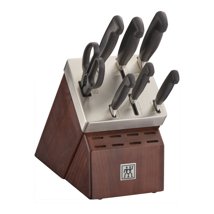 Four Star, 8-pc, Self-Sharpening Knife Block Set, Brown, large 1