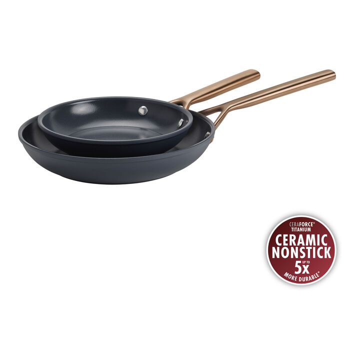 Milano, 2-pc, Frying Pan Set Ceramic Nonstick Titanium, Blue, large 1